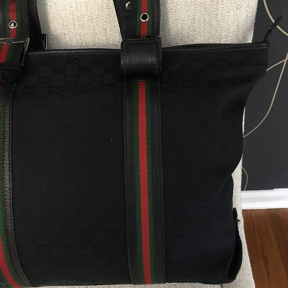 Authentic Gucci black monogram canvas tote bag - Picture 7 of 16